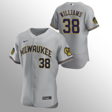 Devin Williams Milwaukee Brewers Gray Authentic Road 50th Anniversary Jersey