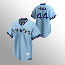 Hank Aaron Milwaukee Brewers Powder Blue Cooperstown Collection Road Jersey