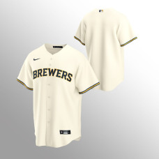 Men's Milwaukee Brewers Replica Cream Home Jersey