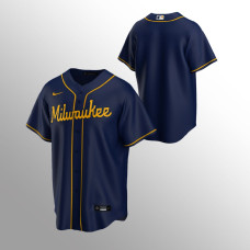 Men's Milwaukee Brewers Replica Navy Alternate Jersey