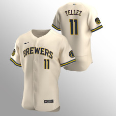 Milwaukee Brewers Rowdy Tellez Cream Authentic Alternate Jersey