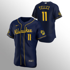 Milwaukee Brewers Rowdy Tellez Navy Authentic Alternate Jersey