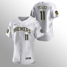 Milwaukee Brewers Rowdy Tellez White Authentic Home Jersey