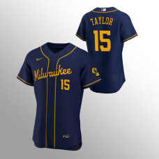 Men's Milwaukee Brewers Tyrone Taylor Authentic Navy Alternate Team Jersey