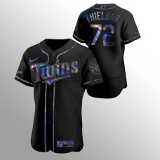 Caleb Thielbar Minnesota Twins Black Authentic Iridescent Holographic Jersey