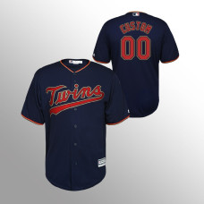 Men's Minnesota Twins Navy Official Alternate #00 Custom Cool Base Jersey