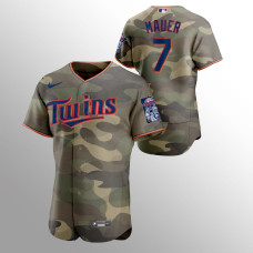 Minnesota Twins Joe Mauer Camo 2021 Armed Forces Day Authentic Jersey