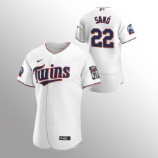 Men's Minnesota Twins Miguel Sano Authentic White 2020 Home 60th Season Jersey