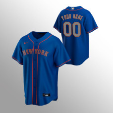 Men's New York Mets Custom #00 Royal Replica Alternate Road Jersey