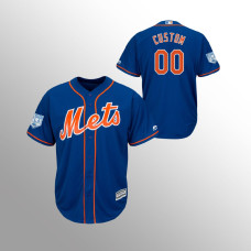 Men's New York Mets #00 Royal Custom 2019 Spring Training Cool Base Majestic Jersey