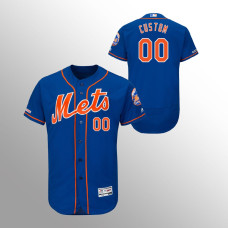 Men's New York Mets #00 Royal Custom MLB 150th Anniversary Patch Flex Base Majestic Alternate Jersey