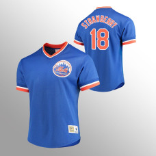 New York Mets Darryl Strawberry Royal Cooperstown Collection Mesh V-Neck Jersey
