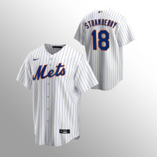 Men's New York Mets Darryl Strawberry #18 White Replica Home Jersey