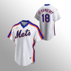 Men's New York Mets #18 Darryl Strawberry White Home Cooperstown Collection Jersey