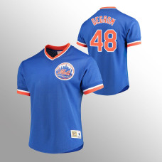 New York Mets Jacob deGrom Royal Cooperstown Collection Mesh V-Neck Jersey