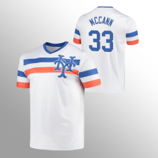 Men's New York Mets James McCann #33 White Cooperstown Collection V-Neck Jersey