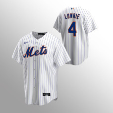 Men's New York Mets Jed Lowrie #4 White Replica Home Jersey