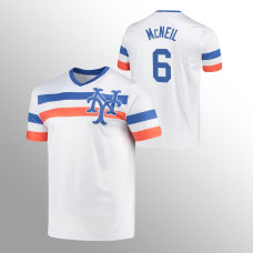 Men's New York Mets Jeff McNeil #6 White Cooperstown Collection V-Neck Jersey