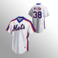 Men's New York Mets #38 Justin Wilson White Home Cooperstown Collection Jersey