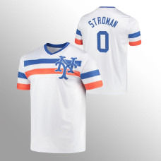 Men's New York Mets Marcus Stroman #0 White Cooperstown Collection V-Neck Jersey