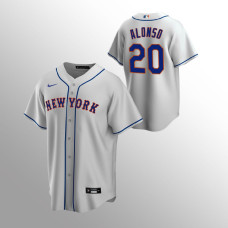 Men's New York Mets Pete Alonso #20 Gray Replica Road Jersey