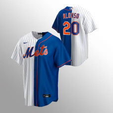 Pete Alonso New York Mets White Royal Split Replica Jersey