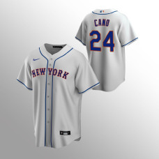 Men's New York Mets Robinson Cano #24 Gray Replica Road Jersey