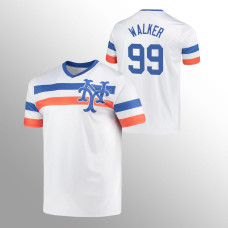 Men's New York Mets Taijuan Walker #99 White Cooperstown Collection V-Neck Jersey