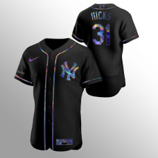 Aaron Hicks New York Yankees Black Authentic Holographic Golden Edition Jersey