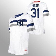New York Yankees Aaron Hicks White Cooperstown Collection V-Neck Jersey