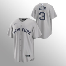 Babe Ruth New York Yankees Gray 2021 Field of Dreams Replica Jersey