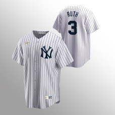 Men's New York Yankees #3 Babe Ruth White Home Cooperstown Collection Jersey