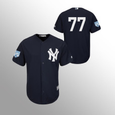 Men's New York Yankees #77 Navy Clint Frazier 2019 Spring Training Cool Base Majestic Jersey
