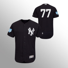 Men's New York Yankees #77 Navy Clint Frazier 2019 Spring Training Flex Base Majestic Jersey