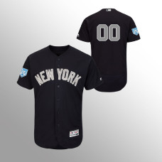 Men's New York Yankees #00 Navy Custom 2019 Spring Training Alternate Flex Base Majestic Jersey