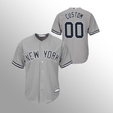 Men's New York Yankees Custom #00 Gray Replica Big & Tall Jersey
