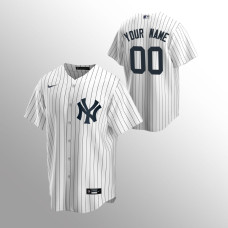 Men's New York Yankees Custom #00 White Replica Home Jersey