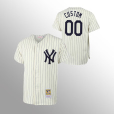 New York Yankees Custom Cream Throwback Authentic Jersey