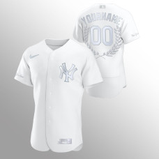 Men's New York Yankees #00 Custom White Award Collection Jersey