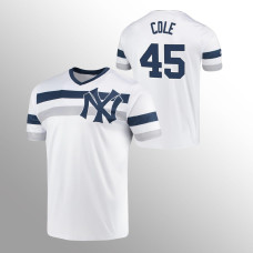 New York Yankees Gerrit Cole White Cooperstown Collection V-Neck Jersey