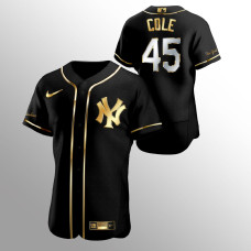Men's New York Yankees Gerrit Cole Golden Edition Black Authentic Jersey