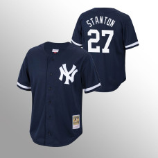 New York Yankees Giancarlo Stanton Navy Cooperstown Collection Mesh Batting Practice Jersey