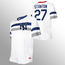 New York Yankees Giancarlo Stanton White Cooperstown Collection V-Neck Jersey