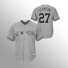 Men's New York Yankees Giancarlo Stanton #27 Gray Replica Big & Tall Jersey