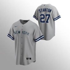 Men's New York Yankees Giancarlo Stanton #27 Gray Replica Road Jersey