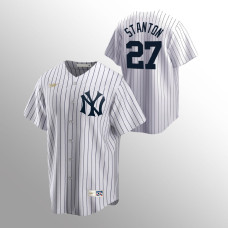 Men's New York Yankees #27 Giancarlo Stanton White Home Cooperstown Collection Jersey