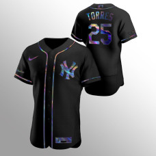 Gleyber Torres New York Yankees Black Authentic Holographic Golden Edition Jersey
