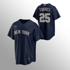Men's New York Yankees Gleyber Torres #25 Navy Replica Alternate Jersey