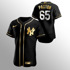 Men's New York Yankees James Paxton Golden Edition Black Authentic Jersey