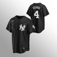 Men's New York Yankees Lou Gehrig #4 Black 2020 Replica Fashion Jersey